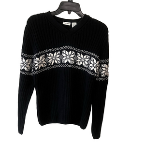 Cherokee Black and white snowflakes Knit winter Sweater